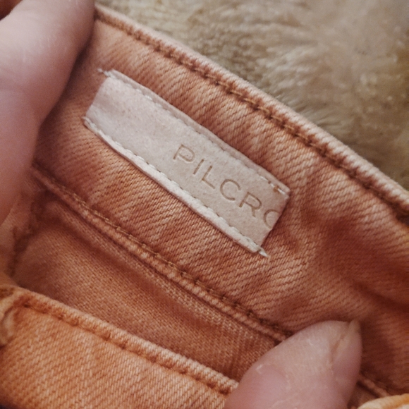 ANTHROPOLOGY PILCRO Column Straight Ankle Jeans - Maize Orange - Picture 10 of 11